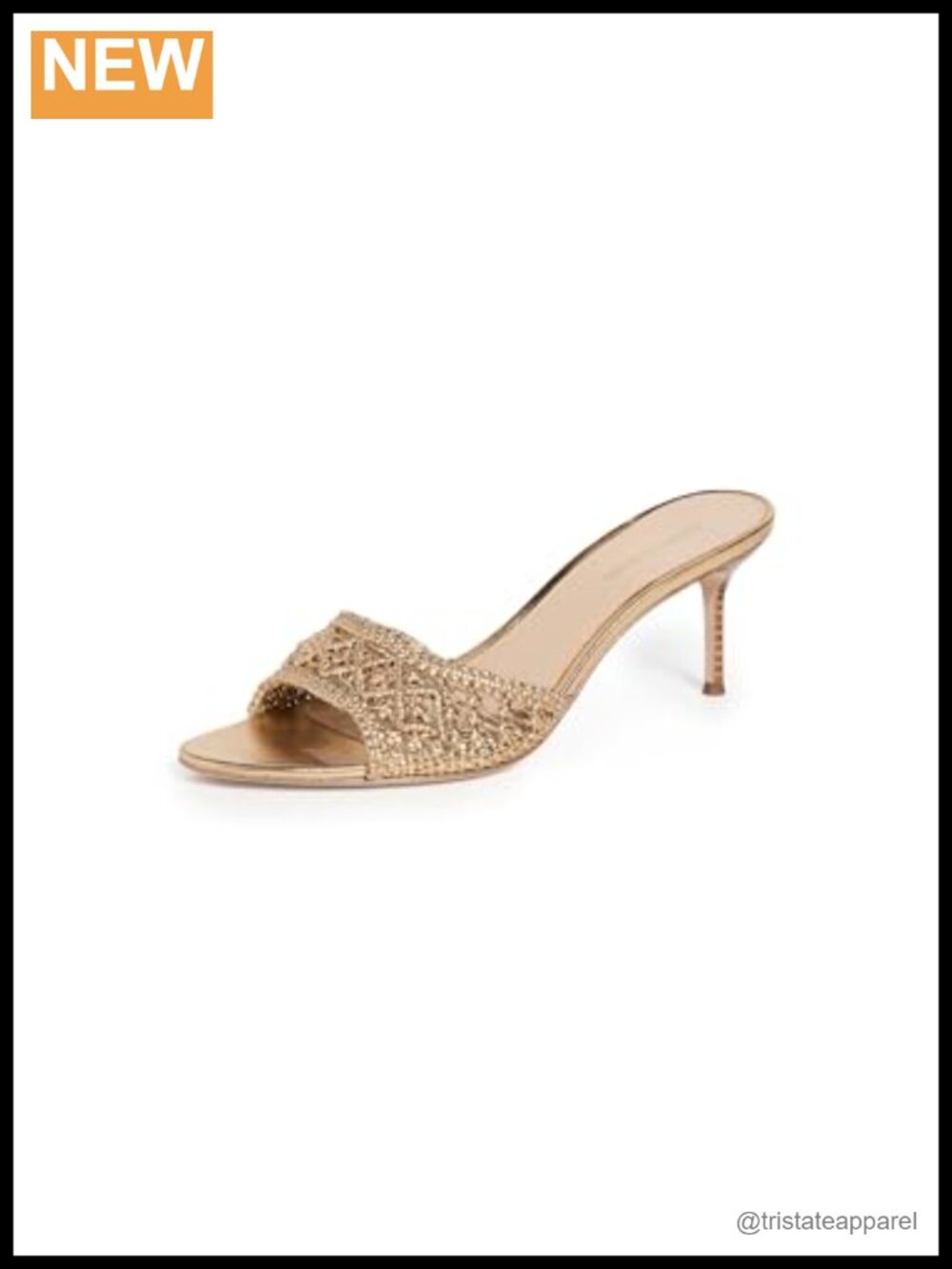 Veronica Beard Tia Macrame Slide Sandals Leather Kitten Heel